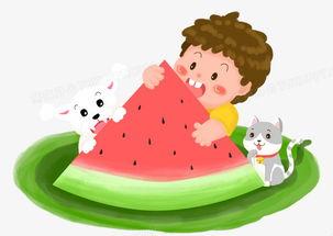 搞笑小熊吃瓜图片